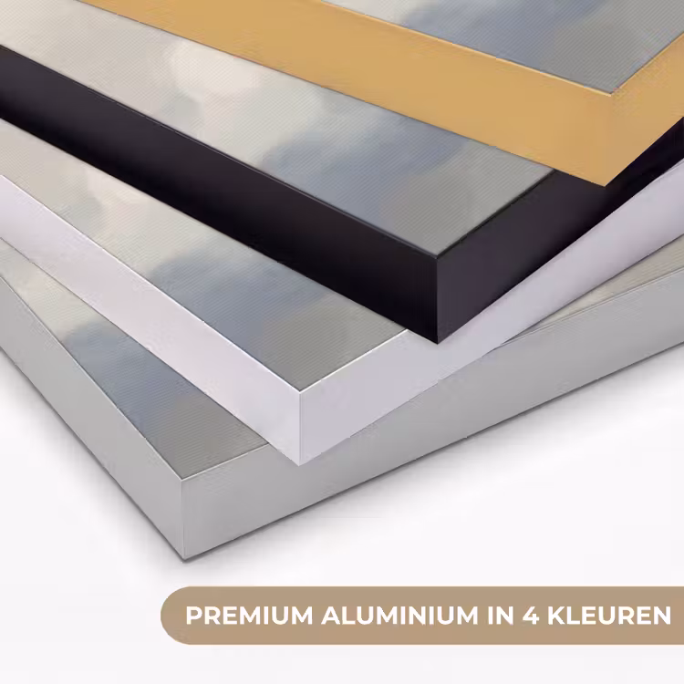 Vogel - Wolken - Natuur - Modern - Grijs Textielframe zwart klein -USP_kleurenNL