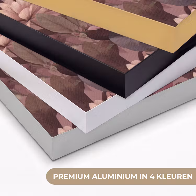 Vogels - Bladeren - Roze Textielframe zwart klein 947 -USP_kleurenNL