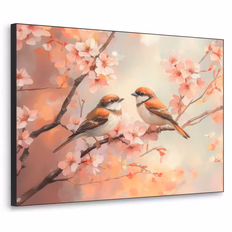 Vogels - Romantic - Bloesemtak Textielframe - compleet frame klein -3d