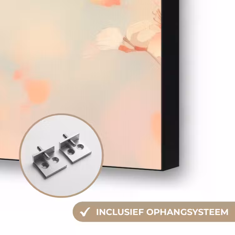 Vogels - Romantic - Bloesemtak Textielframe zwart klein -USP_ophangsysteemNL