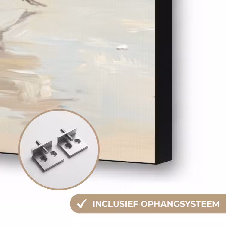 Vogels - Strand - Zee Textielframe zwart klein -USP_ophangsysteemNL