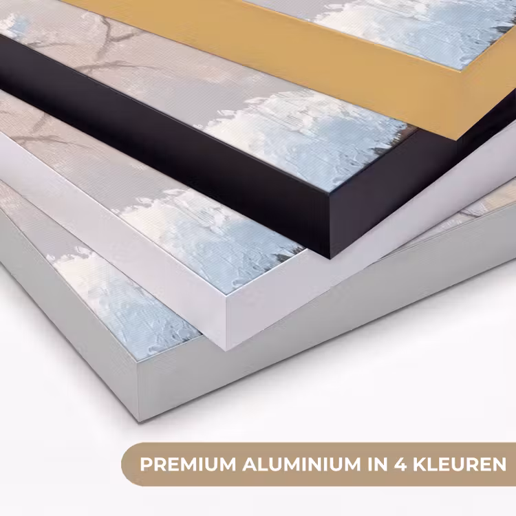 Vogels - Tak - Winter - Sneeuw Textielframe zwart klein -USP_kleurenNL