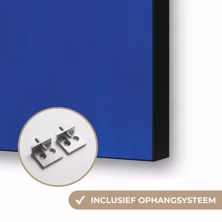 Vorm - Rond - Minimalistisch - Blauw Textielframe zwart klein -USP_ophangsysteemNL