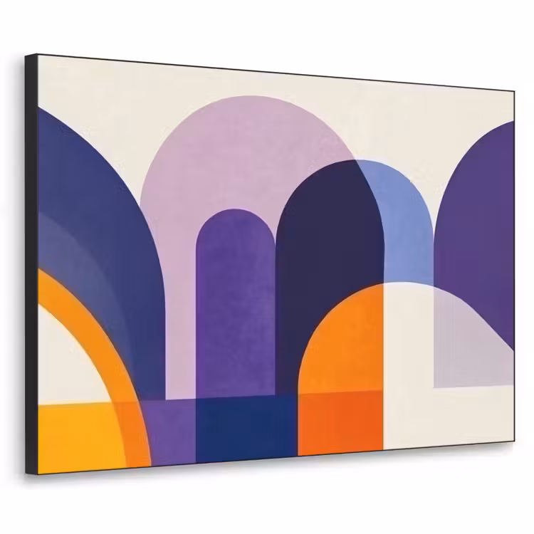 Vormen - Abstract - Grafisch - Oranje Textielframe zwart klein -3d