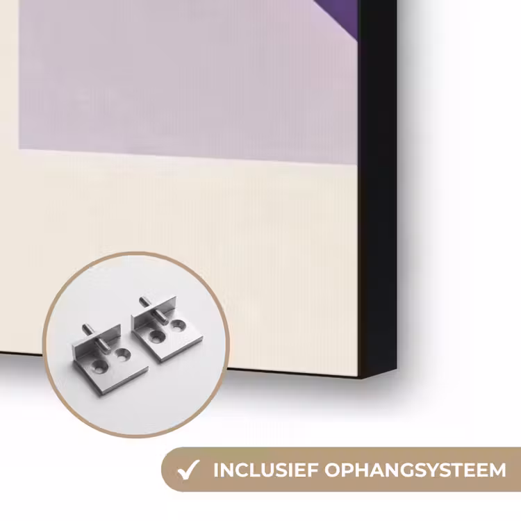 Vormen - Abstract - Grafisch - Oranje Textielframe zwart klein -USP_ophangsysteemNL