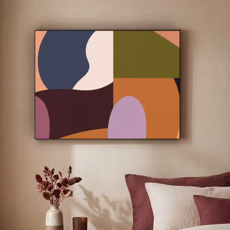 Vormen - Abstract - Kleuren - Vierkant Textielframe - compleet frame klein -sfeer1