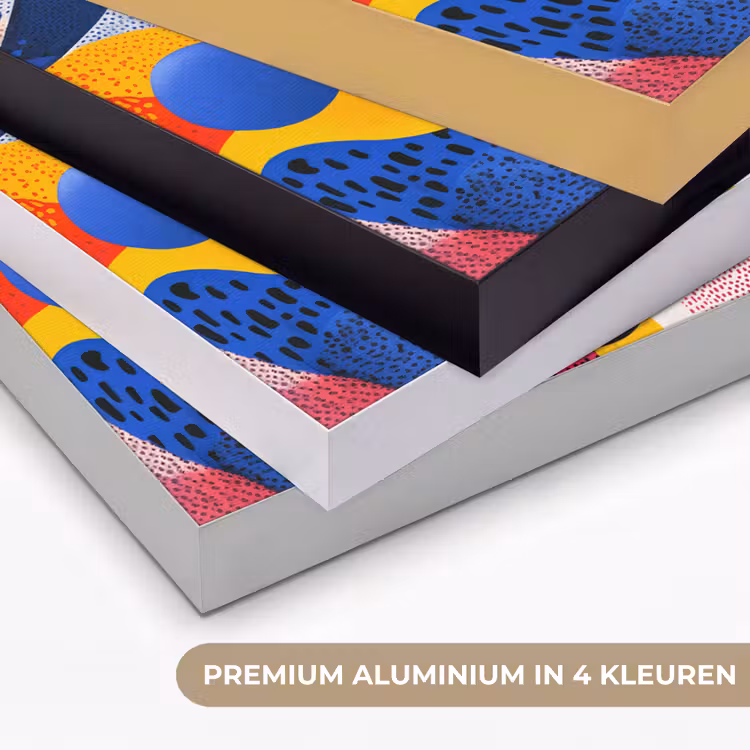 Vormen - Abstract - Stippels - Blauw Textielframe zwart klein -USP_kleurenNL