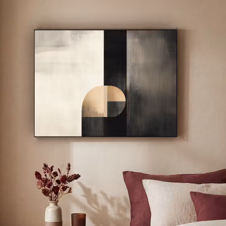 Vormen - Modern - Zwart Textielframe - compleet frame klein -sfeer1