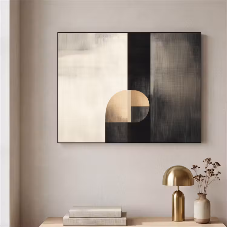 Vormen - Modern - Zwart Textielframe zwart klein -sfeer2
