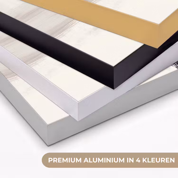 Vormen - Penseelstreken - Abstract - Goud Textielframe zwart klein -USP_kleurenNL