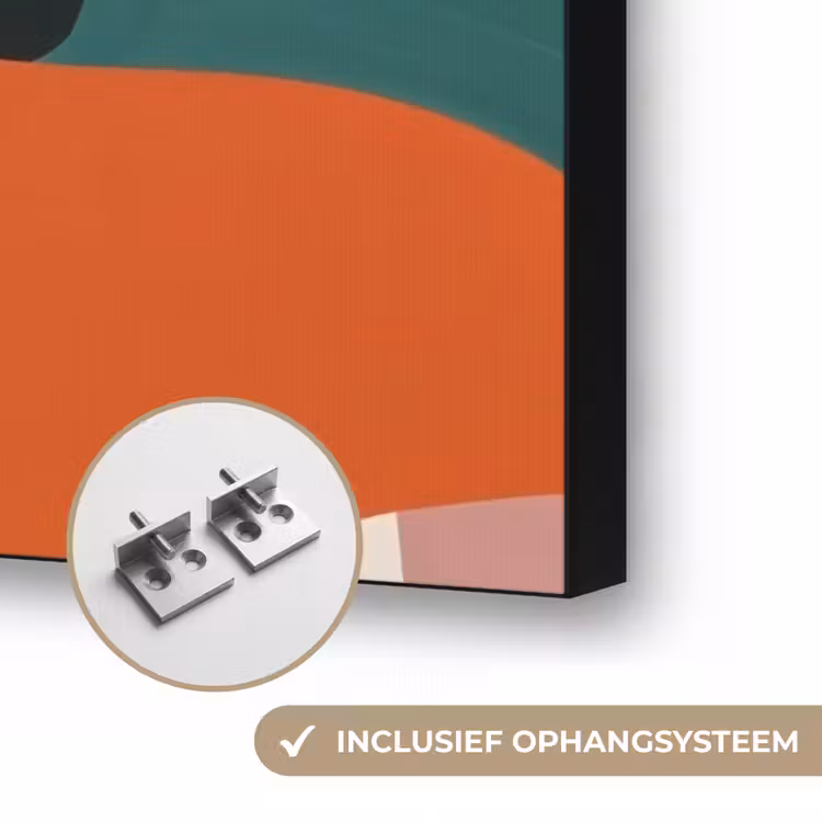 Vormen - Ritmisch - Kleuren - Abstract Textielframe zwart klein -USP_ophangsysteemNL