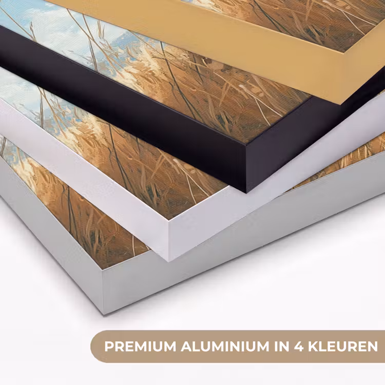 Vos - Gras - Wolken - Oranje Textielframe zwart klein -USP_kleurenNL