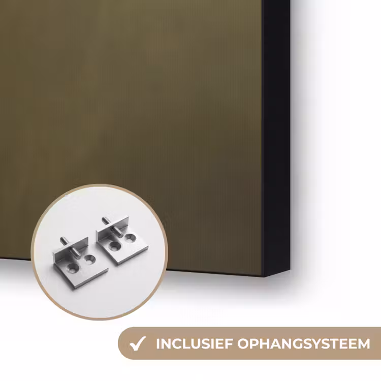 Vos - Surrealistisch - Groen Textielframe zwart klein -USP_ophangsysteemNL
