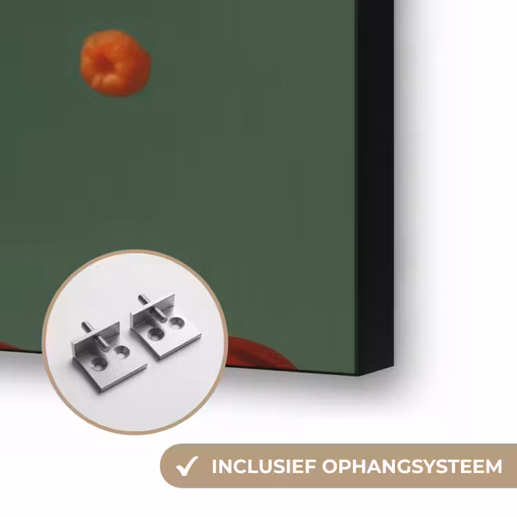 Vrouw - Aardbeien - Frambozen - Bramen - Bessen Textielframe zwart klein -USP_ophangsysteemNL