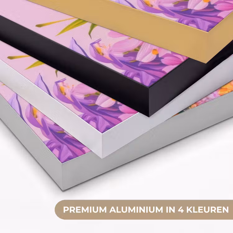 Vrouw - Abstract - Cirkel - Bloemen Textielframe zwart klein -USP_kleurenNL