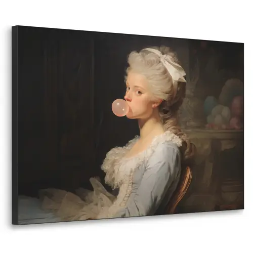 Vrouw - Barokjurk - Kauwgom Textielframe - compleet frame klein -3d