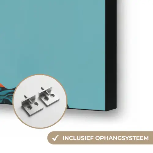 Vrouw - Blauw - Vlinder - Bloemen - Aesthetic Textielframe zwart klein -USP_ophangsysteemNL