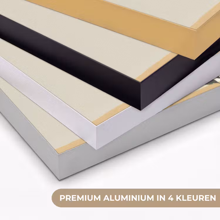 Vrouw - Bloem - Geel - Minimalistisch Textielframe zwart klein -USP_kleurenNL