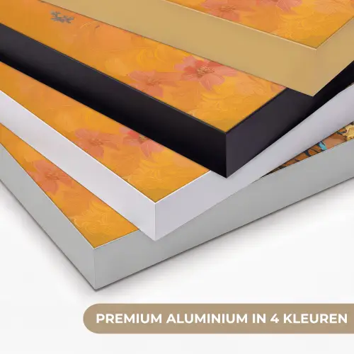 Vrouw - Bloemen - Aesthetic - Oranje Textielframe zwart klein -USP_kleurenNL