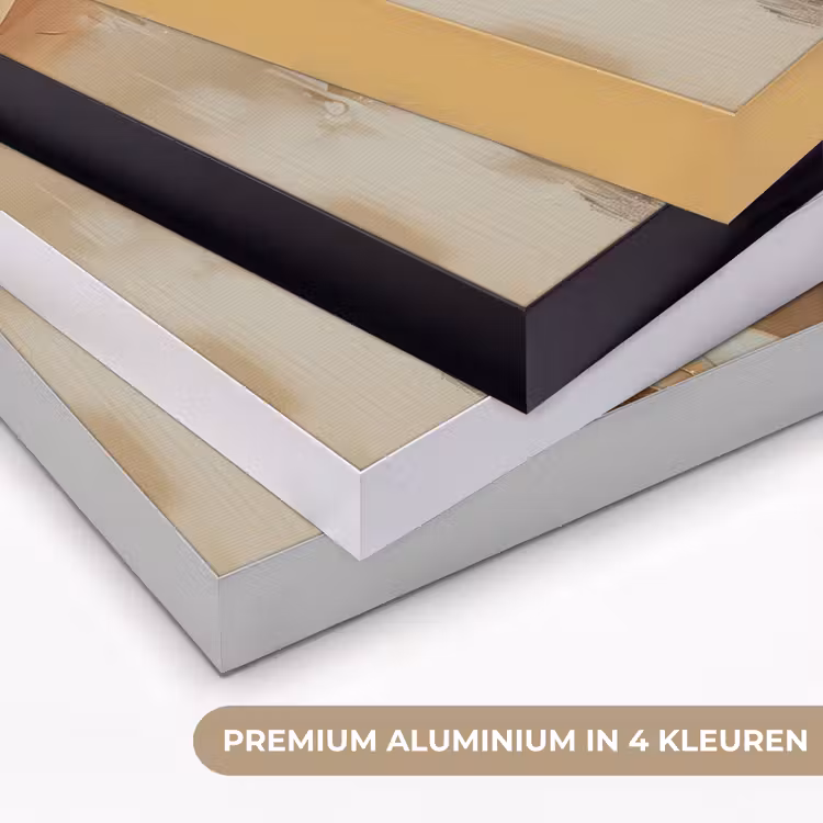 Vrouw - Bloemen - Goud - Portret Textielframe zwart klein -USP_kleurenNL