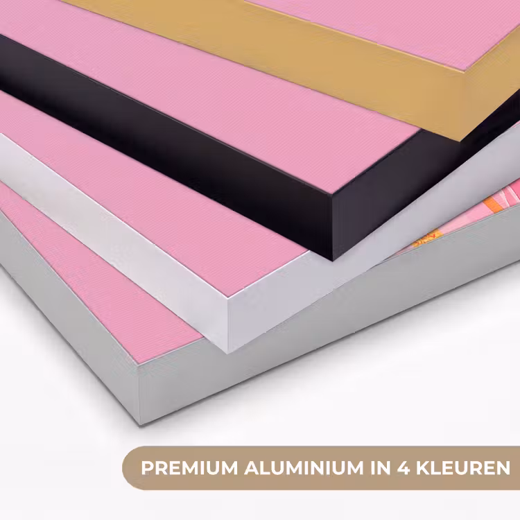 Vrouw - Bloemen - Paars - Abstract Textielframe zwart klein -USP_kleurenNL