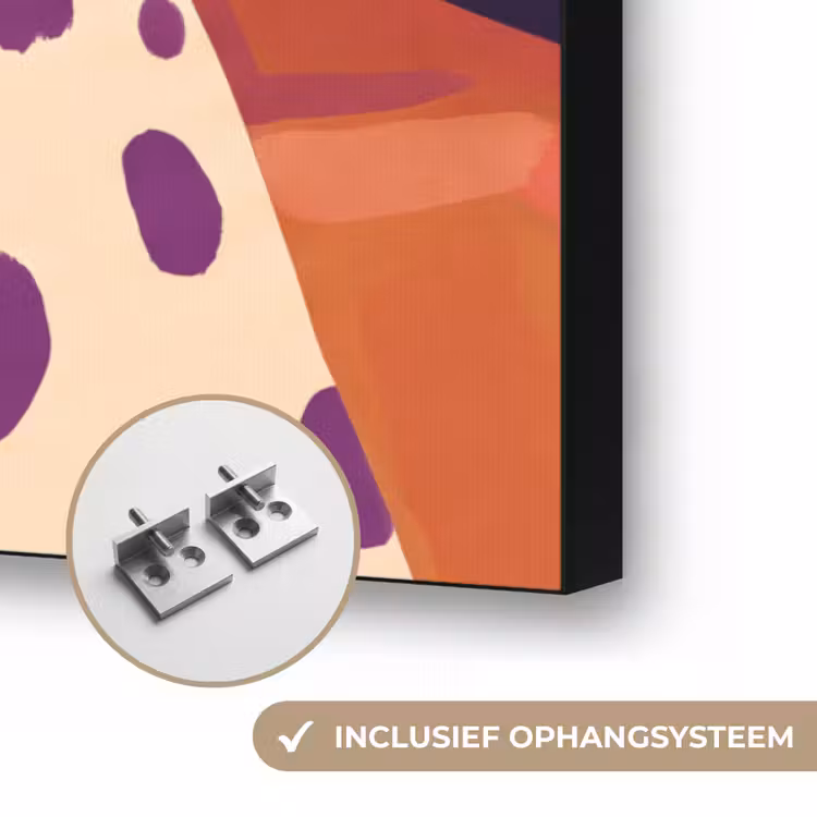 Vrouw - Champagne - Feest - Modern - Oranje Textielframe zwart klein -USP_ophangsysteemNL