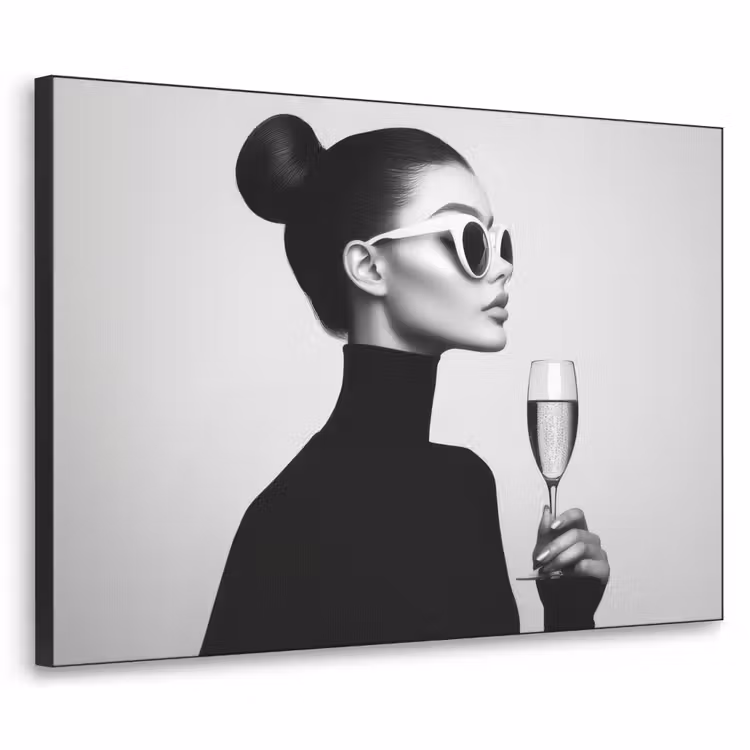 Vrouw - Champagne - Modern Textielframe - compleet frame klein -3d