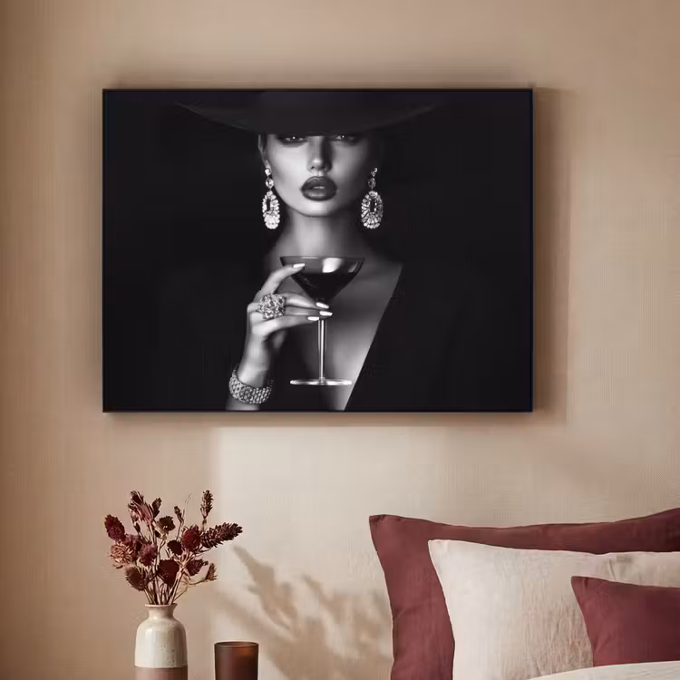 Vrouw - Cocktail - Chic Textielframe - compleet frame klein -sfeer1