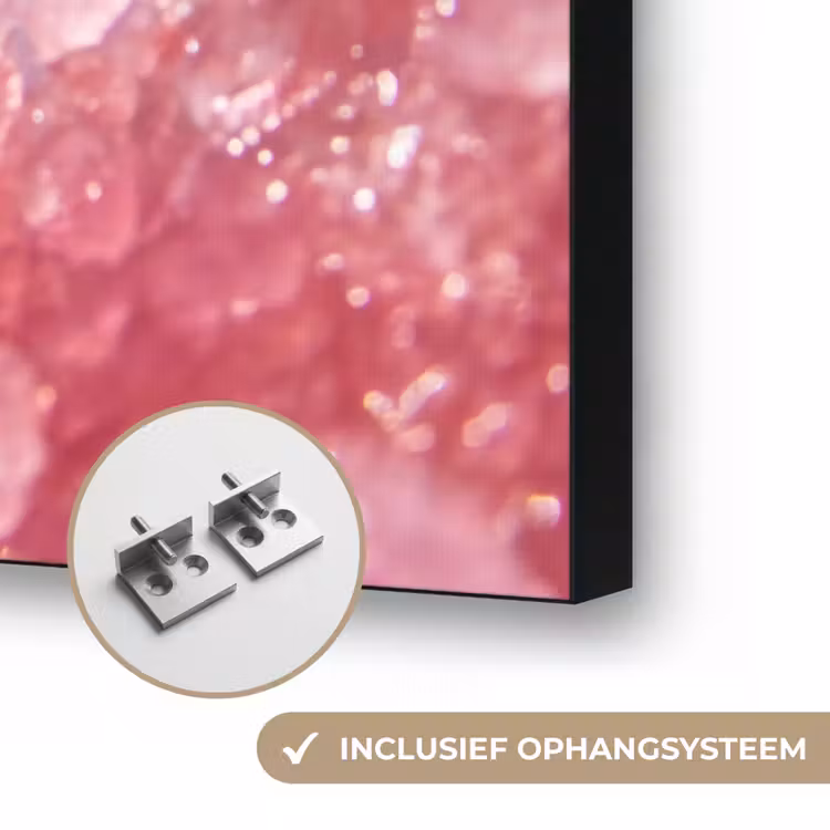 Vrouw - Drank - Zomer - Roze - Blauw Textielframe zwart klein -USP_ophangsysteemNL