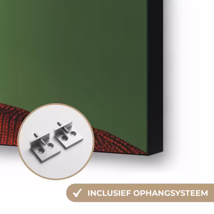 Vrouw - Groen - Bril - Aesthetic - Modern Textielframe zwart klein -USP_ophangsysteemNL