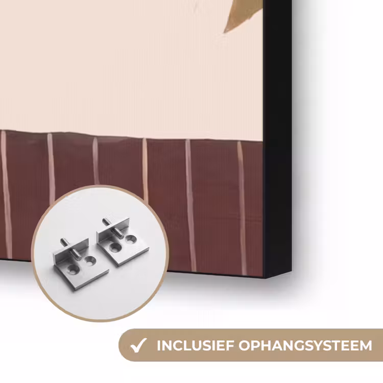 Vrouw - Hoed - Abstract - Modern - Portret Textielframe zwart klein -USP_ophangsysteemNL