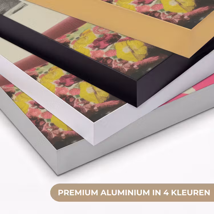 Vrouw - Kat - Bloemen - Kopje - Retro Textielframe zwart klein -USP_kleurenNL