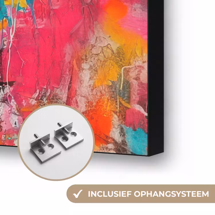 Vrouw - Kauwgom - Graffiti - Neonkleuren Textielframe zwart klein -USP_ophangsysteemNL
