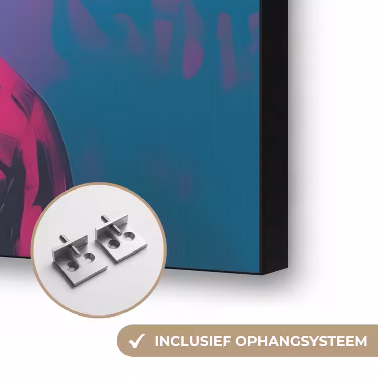 Vrouw - Kauwgom - Zonnebril - Oranje Textielframe zwart klein -USP_ophangsysteemNL