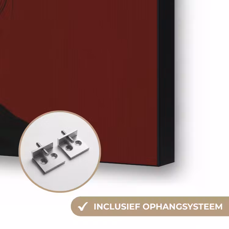 Vrouw - Kersen - Slagroom Textielframe zwart klein -USP_ophangsysteemNL