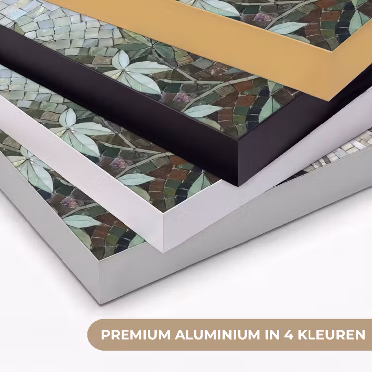 Vrouw - Klassiek - Mozaiëk - Natuur - Groen Textielframe zwart klein -USP_kleurenNL