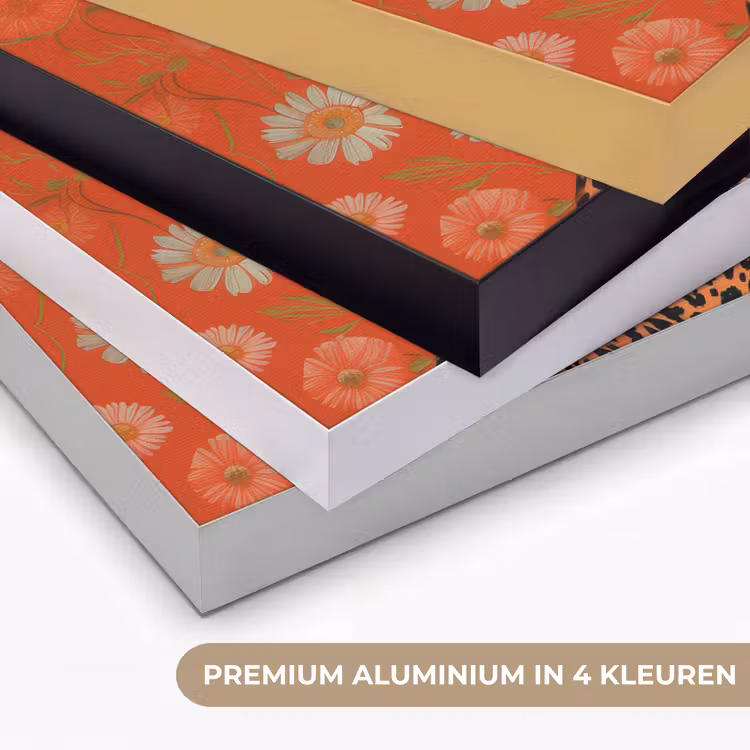 Vrouw - Kleurrijk - Dierenprint - Bloemen Textielframe zwart klein -USP_kleurenNL
