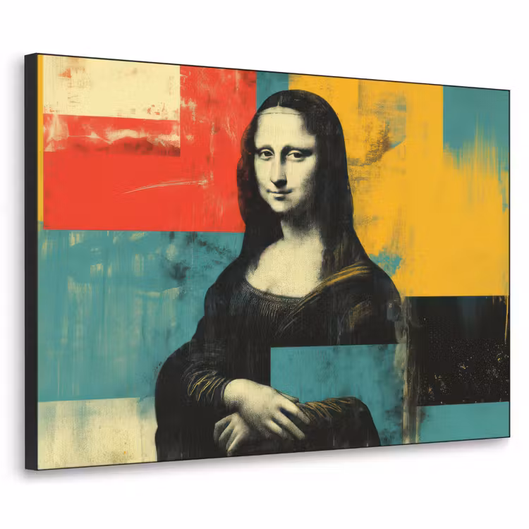 Vrouw - Kleurvlakken - Klassieke schilderkunst Textielframe - compleet frame klein -3d