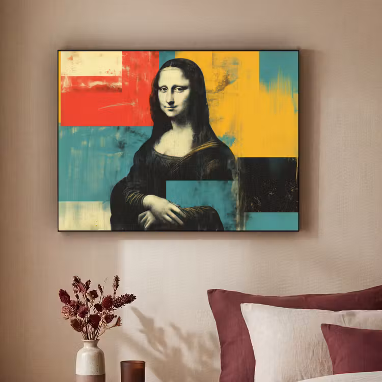 Vrouw - Kleurvlakken - Klassieke schilderkunst Textielframe - compleet frame klein -sfeer1