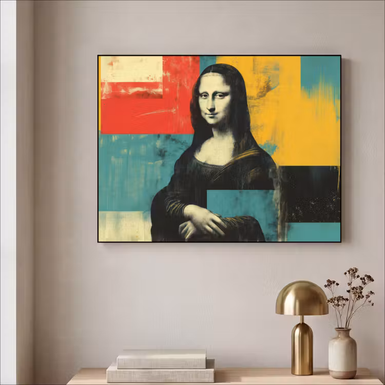 Vrouw - Kleurvlakken - Klassieke schilderkunst Textielframe zwart klein -sfeer2