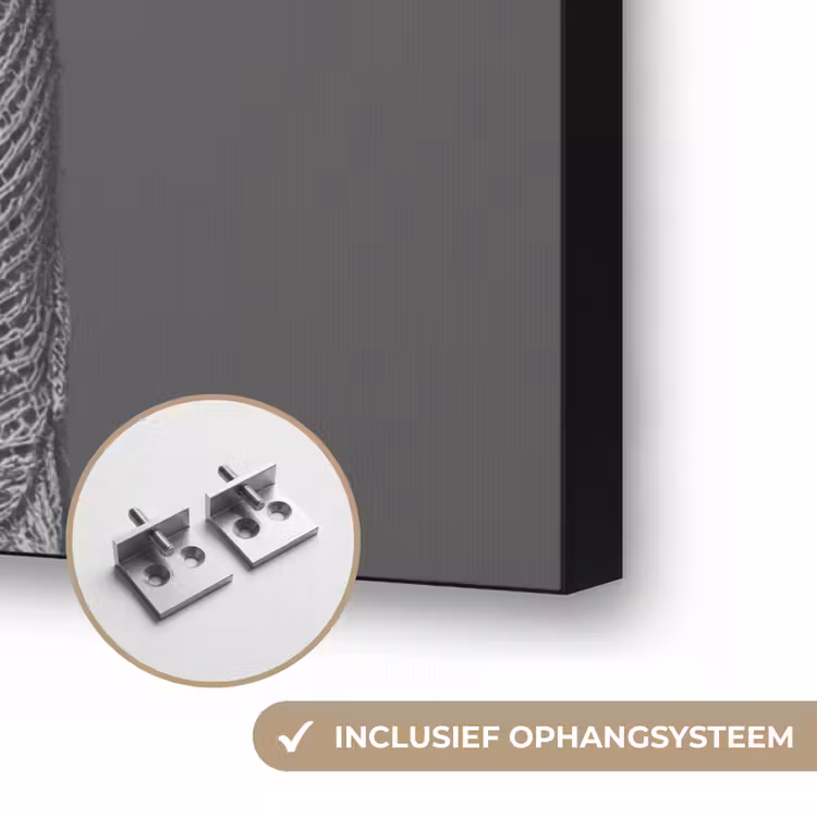 Vrouw - Koffie - Zwart - Wit Textielframe zwart klein -USP_ophangsysteemNL