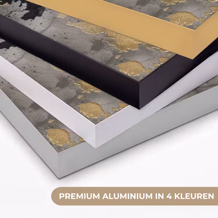 Vrouw - Kunst - Goud - Zwart Textielframe zwart klein -USP_kleurenNL