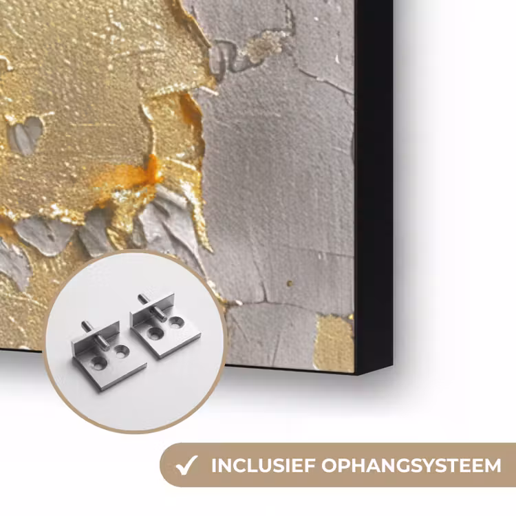 Vrouw - Kunst - Goud - Zwart Textielframe zwart klein -USP_ophangsysteemNL