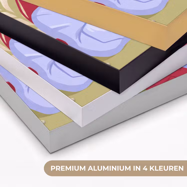 Vrouw - Lezen - Thuis - Modern - Bloemen Textielframe zwart klein -USP_kleurenNL