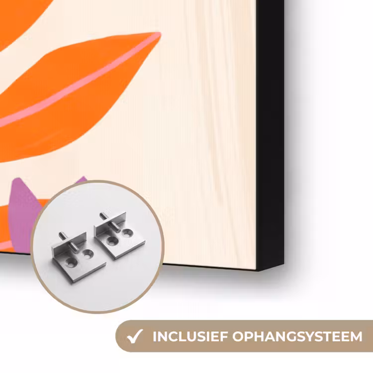 Vrouw - Lezen - Thuis - Modern - Bloemen Textielframe zwart klein -USP_ophangsysteemNL