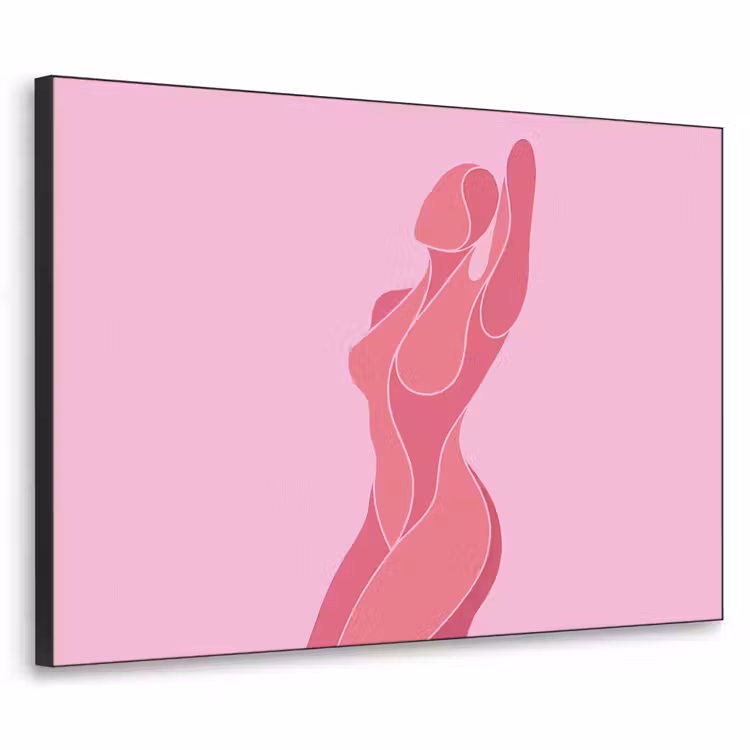 Vrouw - Lichaam - Abstract - Roze Textielframe zwart klein -3d
