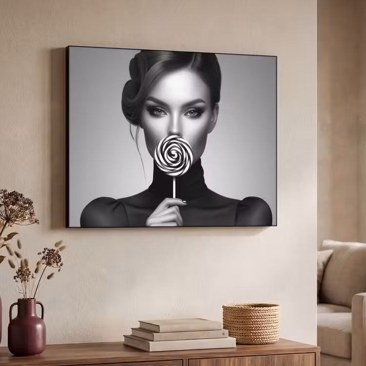 Vrouw - Lolly - Zwart Textielframe - compleet frame klein -sfeer3