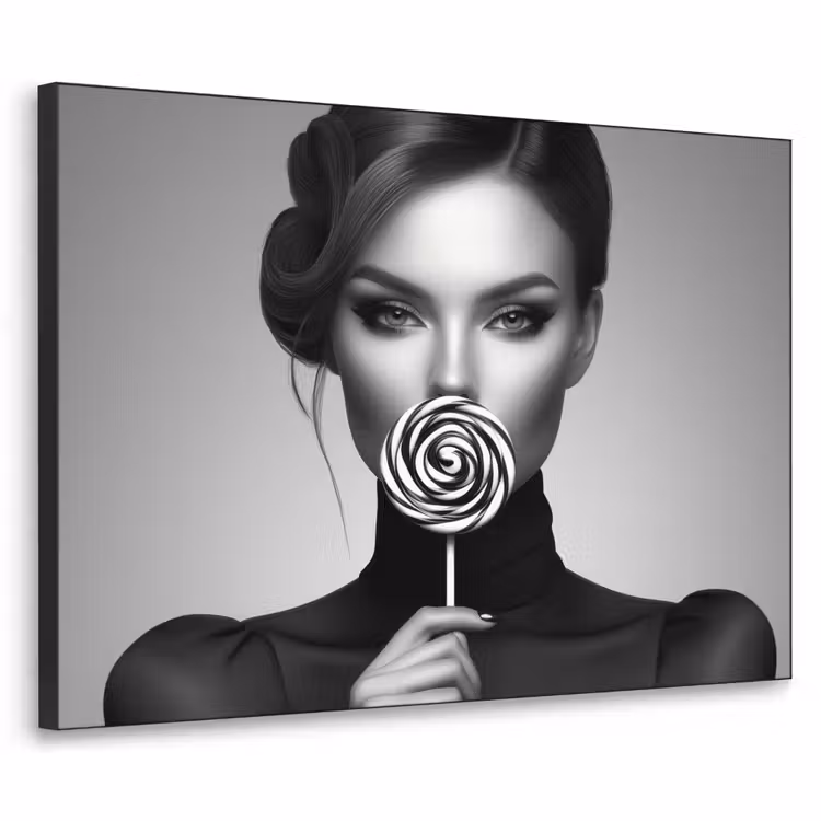 Vrouw - Lolly - Zwart Textielframe zwart klein -3d