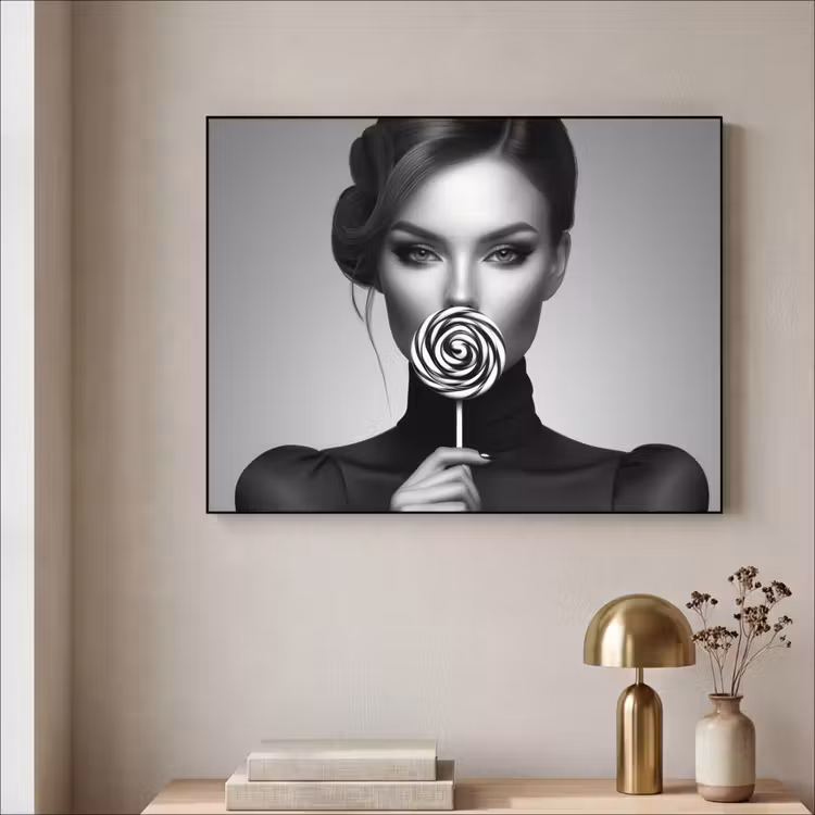 Vrouw - Lolly - Zwart Textielframe - compleet frame klein -sfeer2