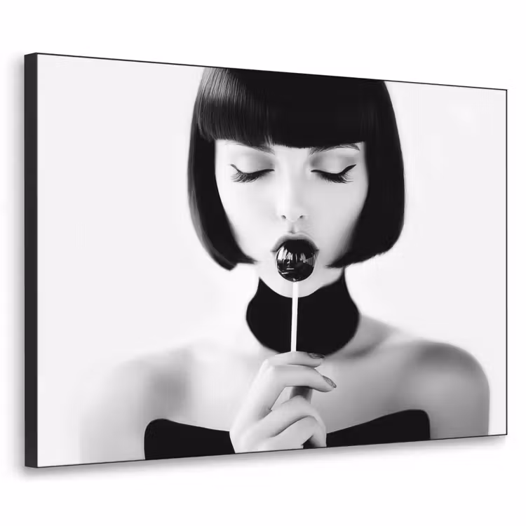 Vrouw - Lolly - Zwart - Wit Textielframe zwart klein -3d